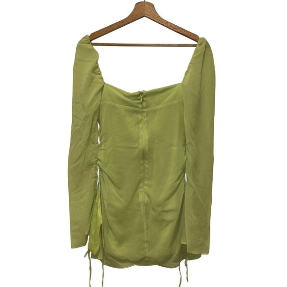 NWT House Of CB  Baby lime chiffon halter mini dress - Picture 6 of 9